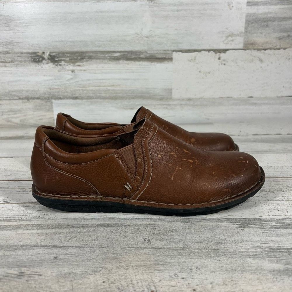 Clarks Collection Women's Janice Barrie Leather Slip On Loafer Shoes Brown 7.5